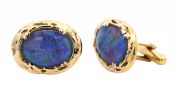 Vintage Opal Doublet 18kt Cufflinks