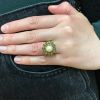 Vintage Pearl and Emerald Ring in 18kt Yellow Gold