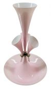 Vintage Pink Cased Glass Epergne, Italy