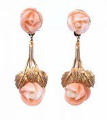 Vintage Pink Coral 18kt Earrings