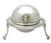Vintage Silver Plate Rolled Dome Butter/Caviar Dish