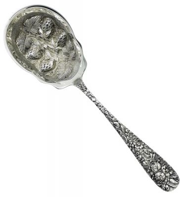 Vintage Sterling Silver Stieff Rose Four Berries Bowl Spoon