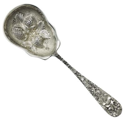 Vintage Sterling Silver Stieff Rose Three Berries Bowl Spoon