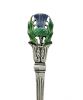 Vintage Sterling Silver Thistle Enamelled Coffee Spoons, Birmingham 1950