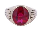Vintage Synthetic Ruby 10kt Ring