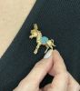 Vintage Turquoise Donkey Brooch in 18kt Yellow Gold