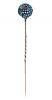Vintage Turquoise Paste and Seed Pearl Stick Pin in 10kt Yellow Gold