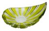 Vintage Val St. Lambert Green Cut To Clear Crystal Ashtray / Bowl