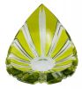 Vintage Val St. Lambert Green Cut To Clear Crystal Ashtray / Bowl