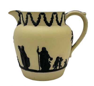 Wedgwood Yellow Dip Jasperware Pitcher, Dated 1936