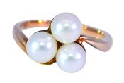 Vintage Cultured Pearl Ring 10kt Yellow Gold