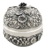 900 Fine Silver Repousse Table Box