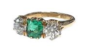 Antique Emerald and Diamond Ring
