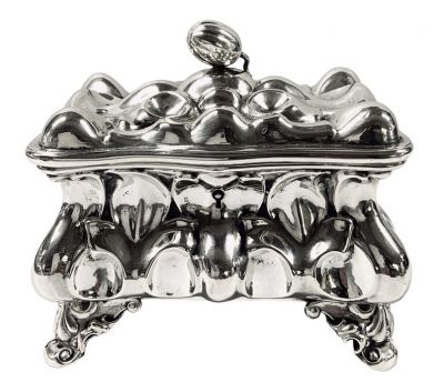 Antique 812.5 Fine Silver Etrog Box From Vienna, Dated 1860