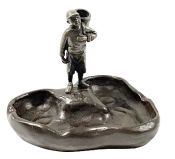 Antique Bronze Figural Golf Caddy Trophy, Japanese 