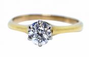 Antique 0.63ct Diamond Solitaire 18kt Engagement Ring