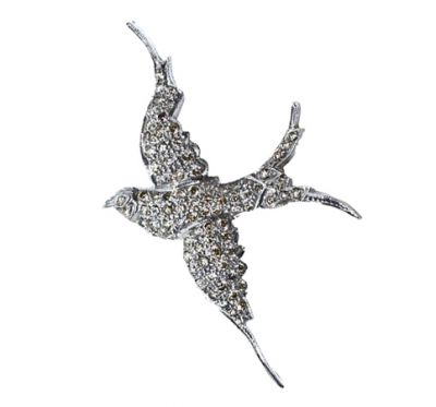 Antique Edwardian Diamond Bird Brooch