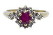 Antique English Ruby and Diamond Ring