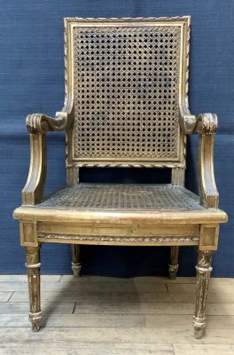 Antique Louis XVI Style Gilded Child’s Fauteuil