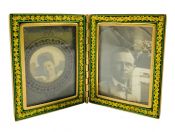 Antique Micro Mosaic Double Picture Frame