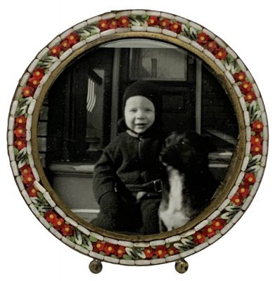 Antique Micro Mosaic Picture Frame, Made in Italy 