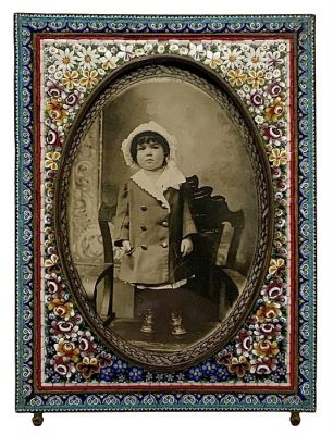 Antique Micro Mosaic Picture Frame, Made in Italy 
