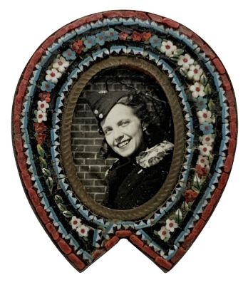 Antique Micro Mosaic Picture Frame, Made in Italy 