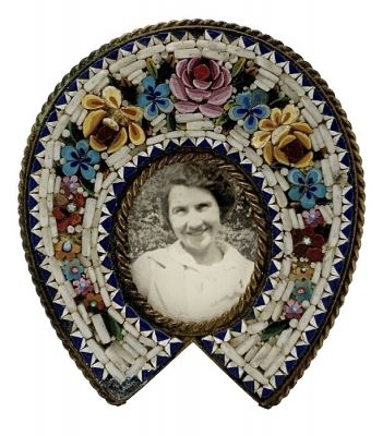 Antique Micro Mosaic Picture Frame, Made in Italy 