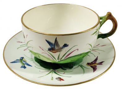 Antique Minton Footed Breakfast Cup & Saucer, circa 1870-80