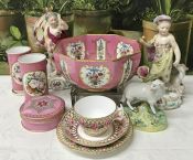 Antique Pink & White Porcelain