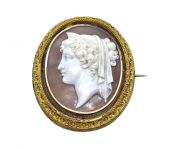 Antique Shell Cameo Brooch