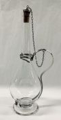 Antique Silver Plate & Glass Claret Jug With Serpent