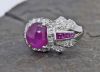 Vintage Antique 5.10ct Star Ruby and Diamond Platinum Ring