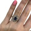 Art Deco Inspired Sapphire and Diamond Engagement Ring