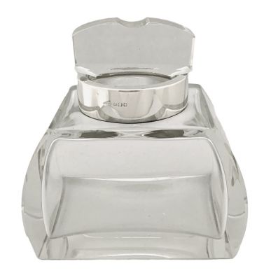 Art Deco Cut Glass & Sterling Silver Vanity Jar London 1929