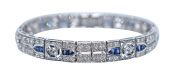 Art Deco Diamond and Sapphire Bracelet