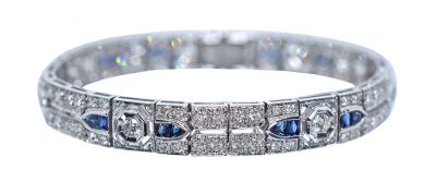 Art Deco Diamond and Sapphire Bracelet