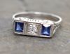 Art Deco Diamond and Sapphire Ring