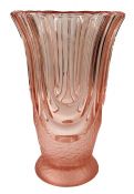 Art Deco Pink Glass Vase