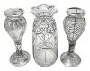 Art Deco Silver Overlay Bud Vases