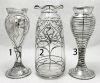 Art Deco Silver Overlay Bud Vases