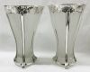 Art Deco Silver Overlay Frosted Glass Vases