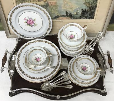 Aynsley Bone China Luncheon Set, Pattern # 7923