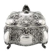 Baroque Inspired 830 Fine Silver Norwegian Sugar Box