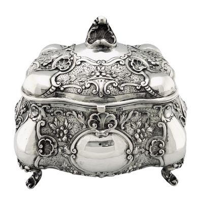 Baroque Inspired 830 Fine Silver Norwegian Sugar Box