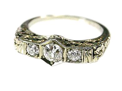 Birks Art Deco Diamond Openwork Ring