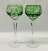 Bohemian Coloured Crystal Hock Wine Glasses