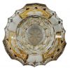 Bohemian Crystal Vase, Amber Cut To Clear Vase