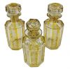 Bohemian Crystal, Amber Cut To Clear Scent / Perfume Bottles