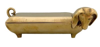 Brass Dachshund Table Box
